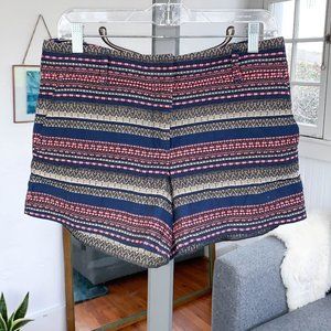 LOFT navy and grey shorts with pink embroidery